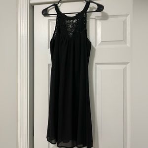 Black lace top dress